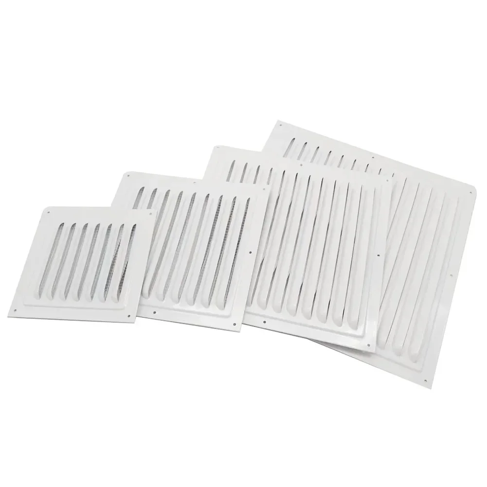 Louver Air Vent Grille Ventilation Cover Aluminum White Wall Grilles Duct  Heating Cooling & Vents Plate Insect Screen Cover