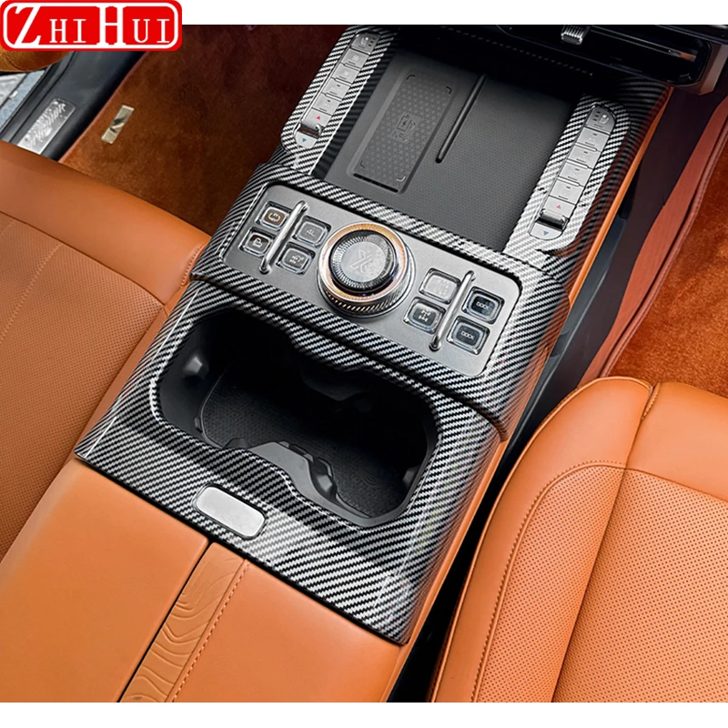 For Jetour G700 Car Central Control Gear Panel Decorative Frame Carbon Fiber Pattern Interior Water Cup Holder Auto Accessories