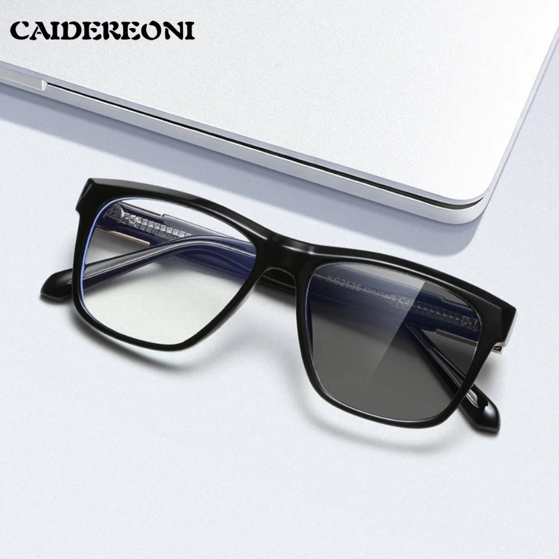 

CAIDERONI классические квадратные популярные очки для чтения в оправе с защитой от синего света, индивидуальные прогрессивные фотохромные очки по рецепту KG2536