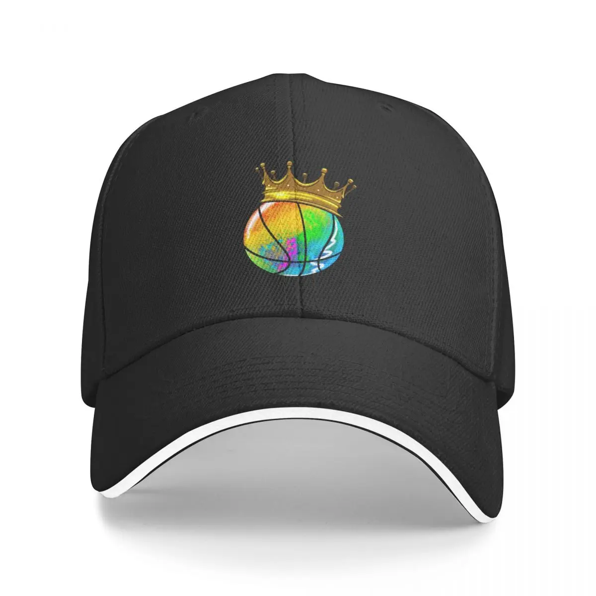 

Abstract Basketball with Crown Baseball Cap Trucker Cap derby hat Custom Cap Golf Women Men's