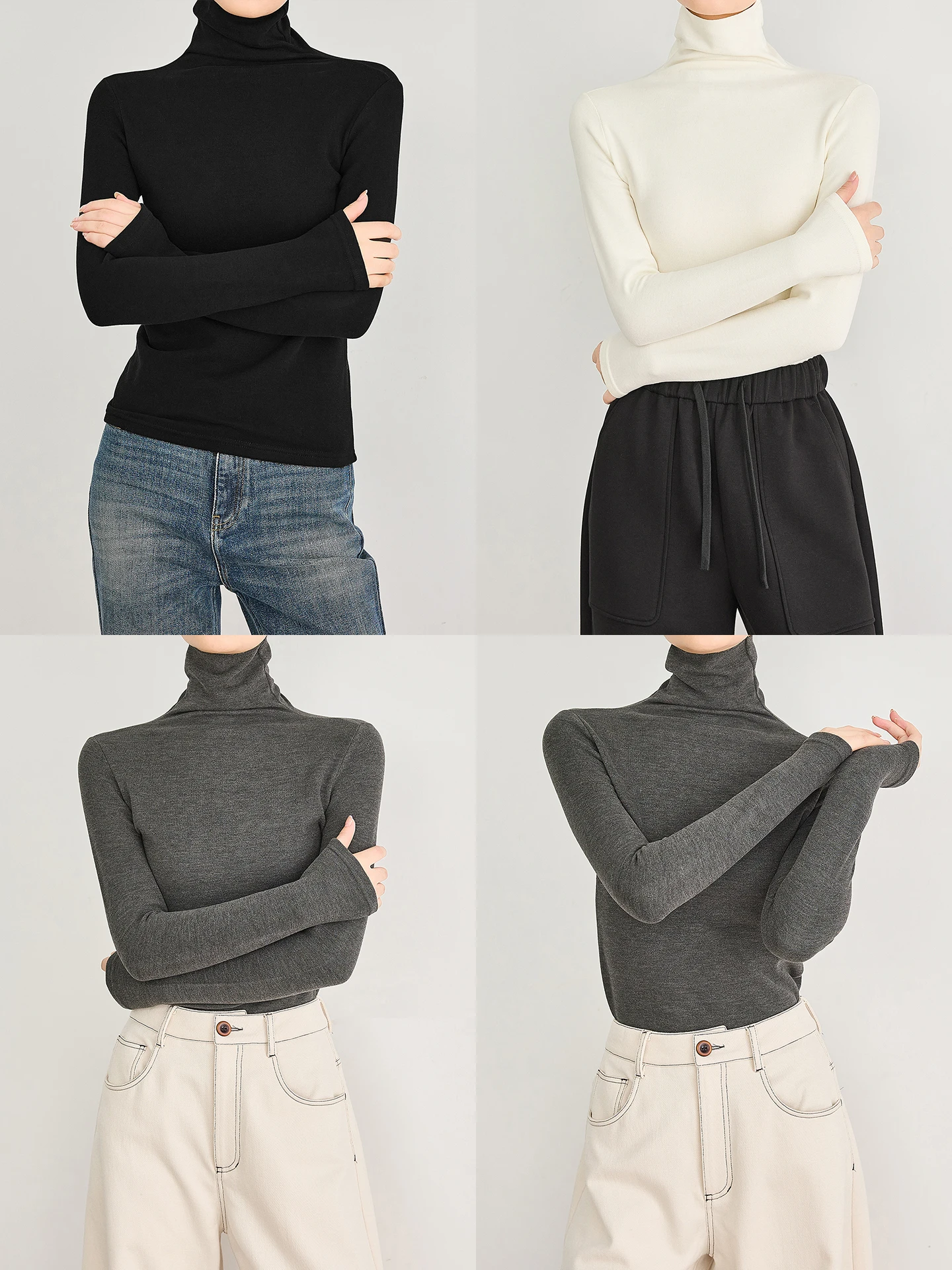 

Женская осенне-зимняя термофутболка TUMPUS с высоким воротом, эластичная, облегающая, с эффектом второй кожи, без давления, для ношения под одеждой