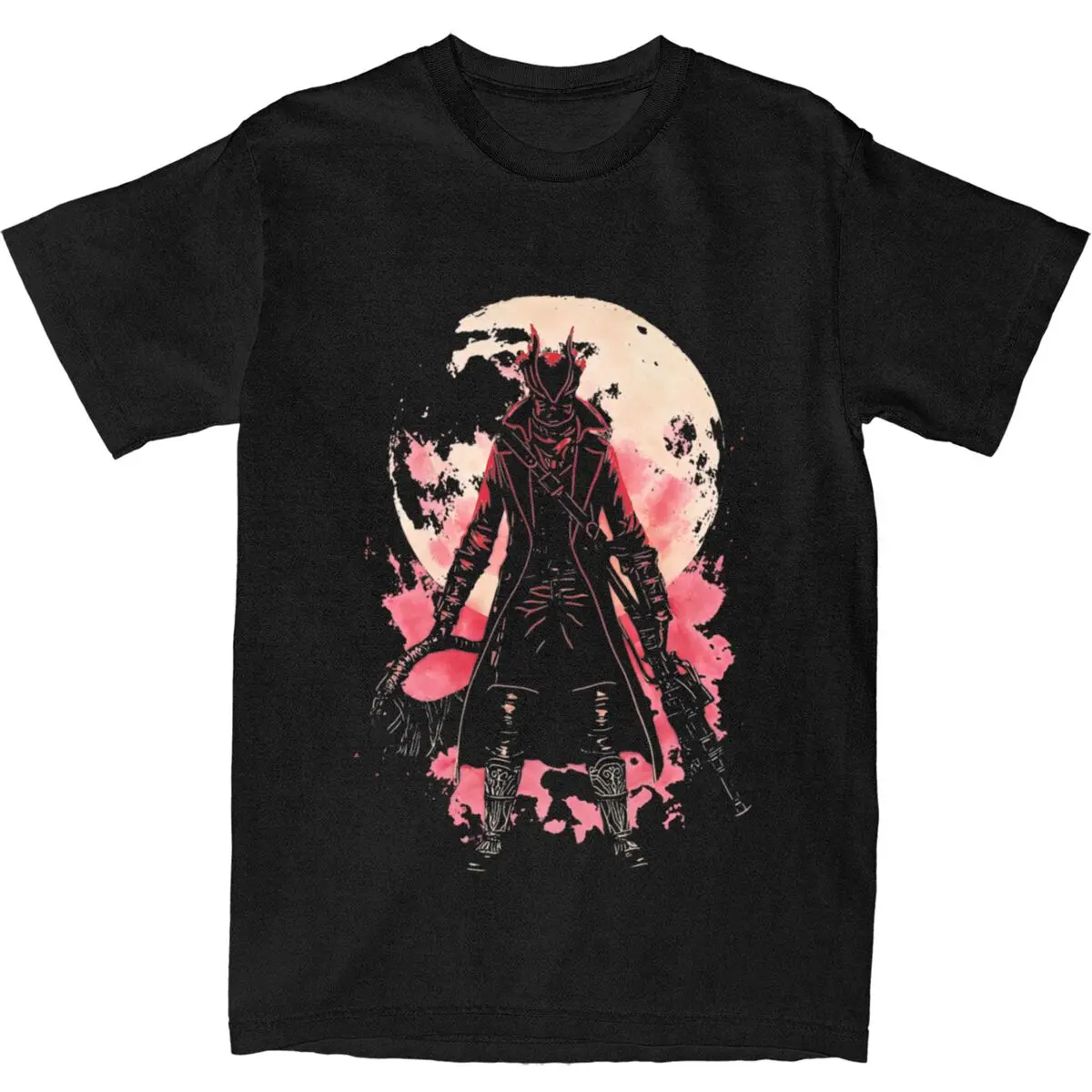 Men Bloodborne T Shirts The Hunters Cotton Tees Beach Funny Short Sleeve T Shirt Round Neck Trending Design Tee Shirt Large Size