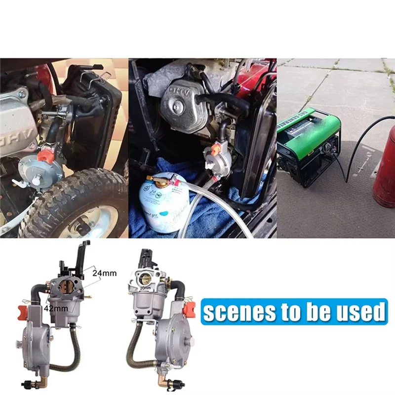 Generador de gasolina de 3KW, 168F, 170F, carburador GLP, combustible Dual, Kit de conversión de carburador de Gas NC para piezas de generador 6.5HPABKW