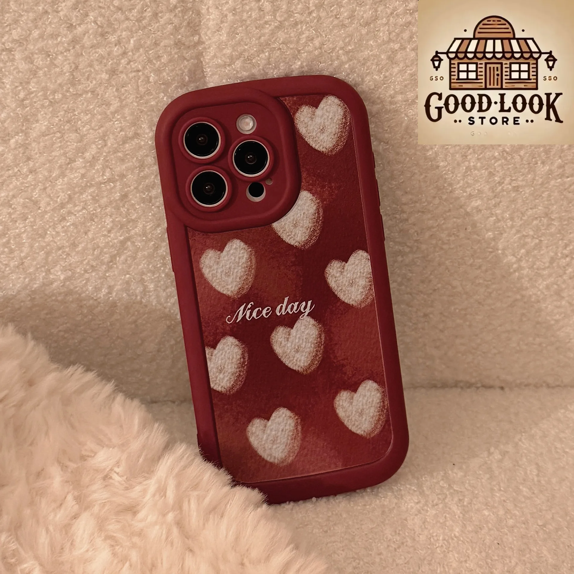 Full of love: romantic red iphone case, good mood iphone16plus case for 16 15 14 13 12