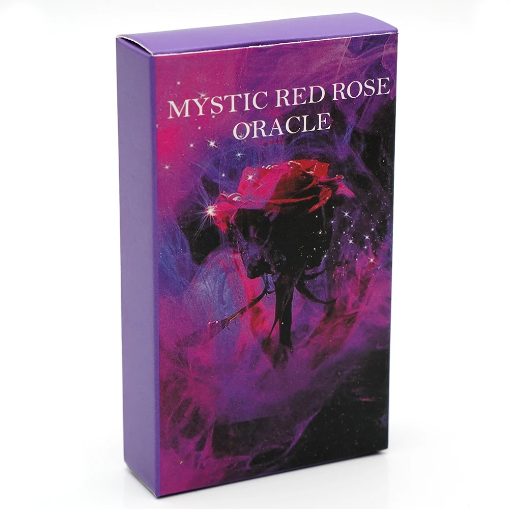 Mystical Red Rose Oracle Cards, Fortune Telling Tarot Card Games For Fun, Family Party Entertainment Game Cards