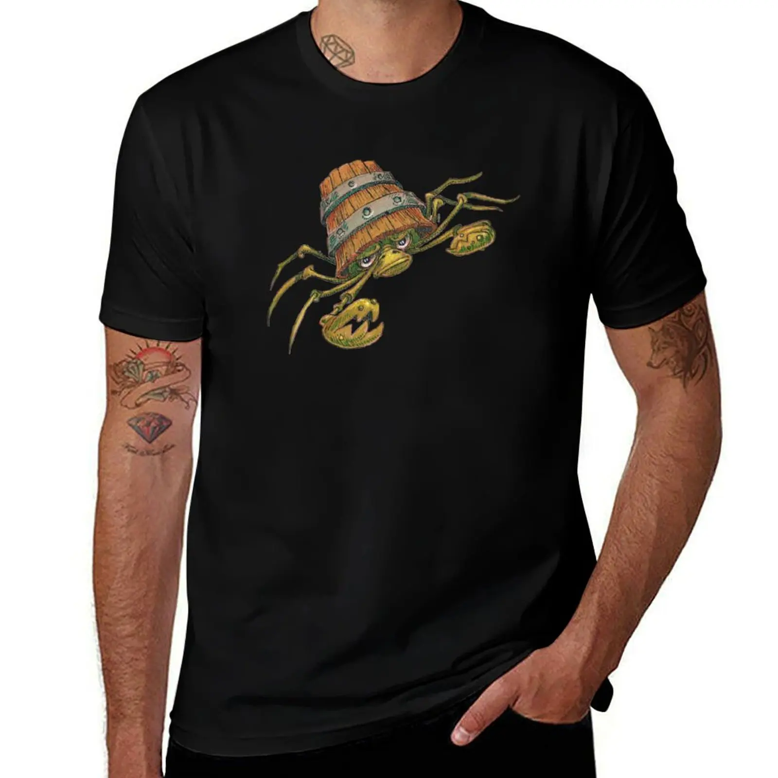 Crab-in-a-Bucket T-Shirt Work Short Sleeve Cotton Top