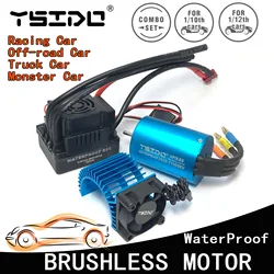 YSIDO-Motor sin escobillas para coche teledirigido, Motor sin escobillas 3650 3600KV 5400KV 9500KV 60A 80A 120A ESC para 1/10 Traxxas HSP Tamiya Arrma RedCat