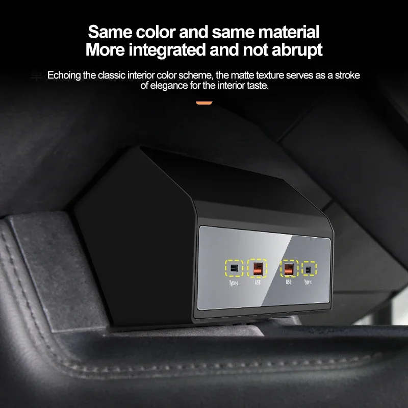 For Toyota Avalon 2019-2023 Car USB Type-C Splitter Smart Expansion Docking Station Quick Charging Cigarette Lighter Conversion