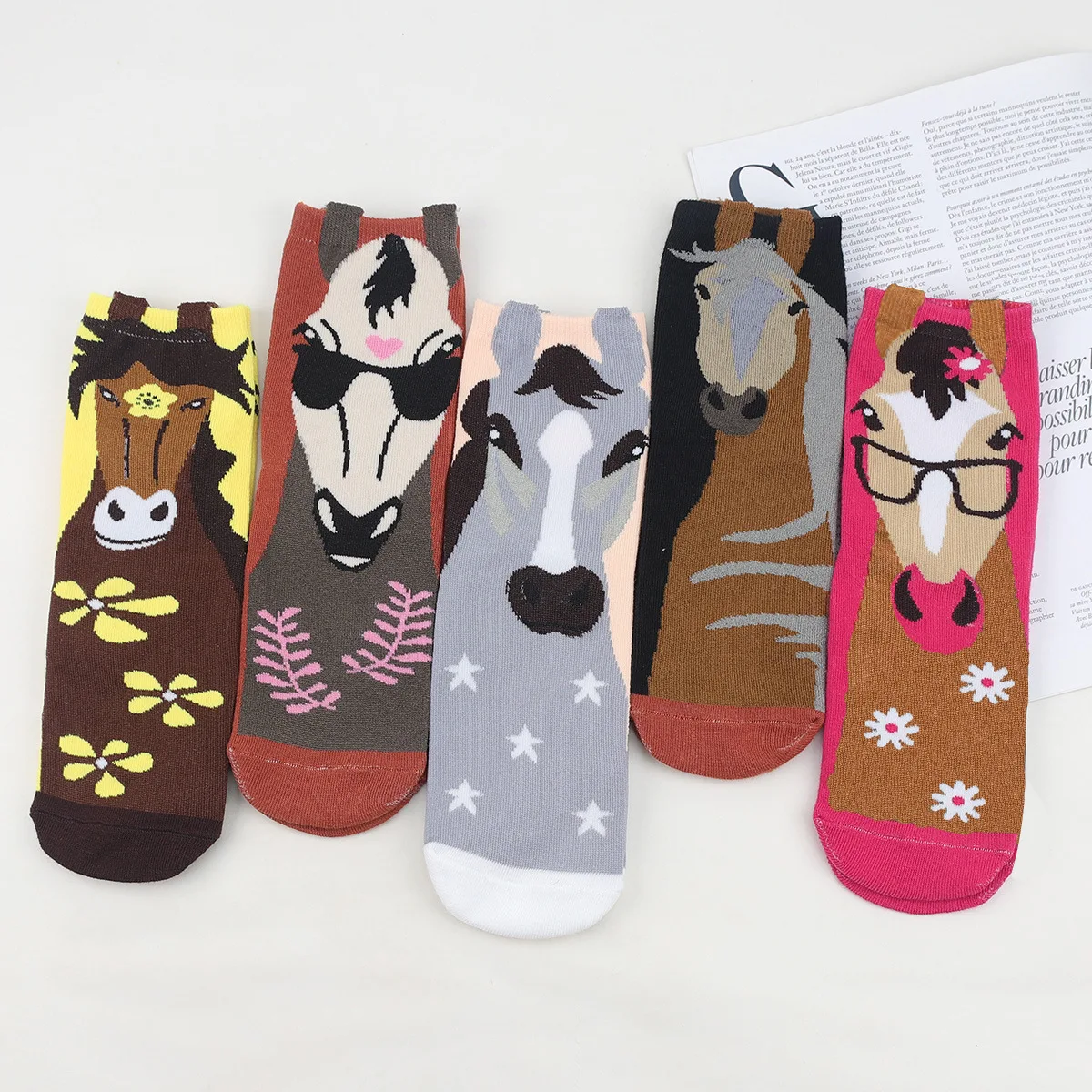 Mid-calf Socks Trendy Socks Individuality Trend Skateboard Socks Animals Comic-style Socks Street Style