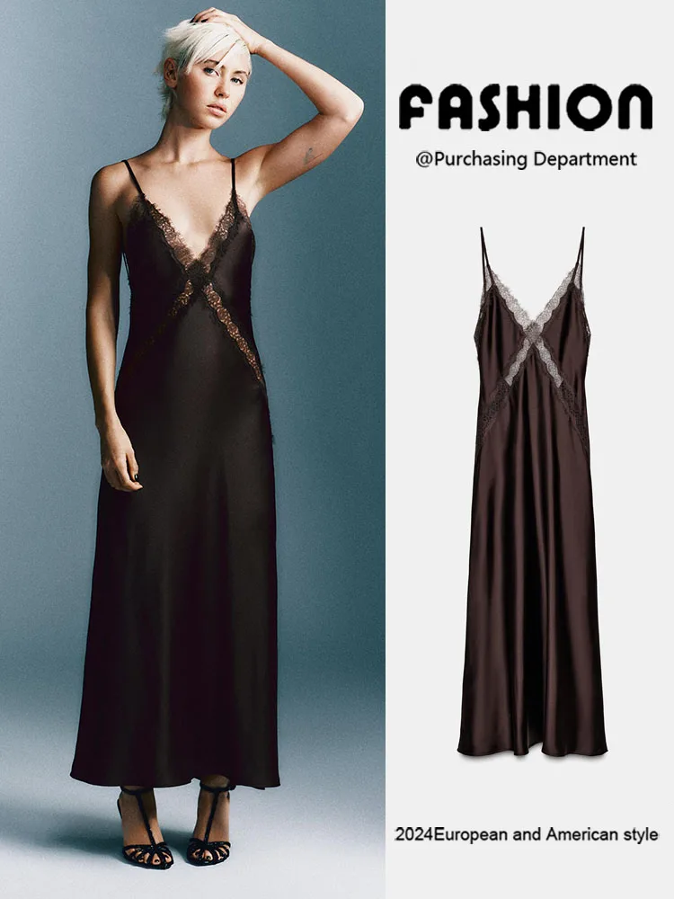 

Winter 2025 New Arrival Women's Faionable Satin Midi Dr Svel Long Evening Gown Pure Color Ele Quali