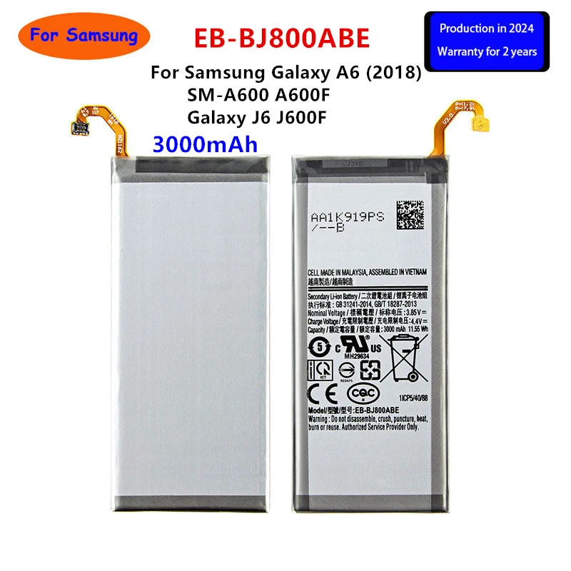 Brand New EB-BJ800ABE 3000mAh Battery For Samsung Galaxy A6 (2018) SM-A600 A600F Galaxy J6 J600F Mobile Phone +Tools