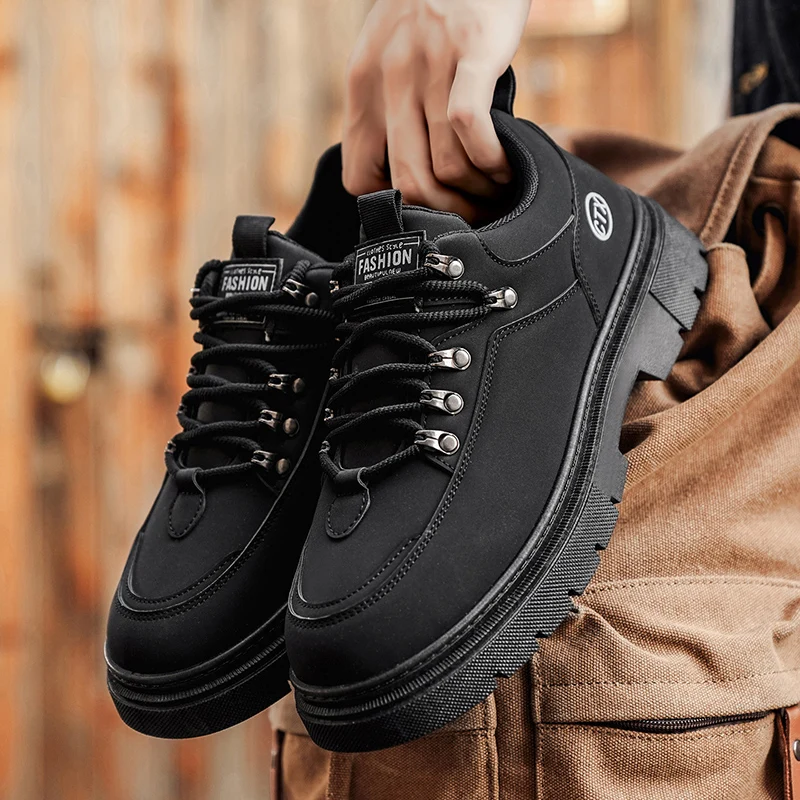 2025 الخريف الأصفر حذاء رجالي كاجوال مريح المنخفضة قطع بولي Leather الجلود الأدوات أحذية رياضية الرجال في الهواء الطلق المضادة للانزلاق أحذية عمل للرجل #6