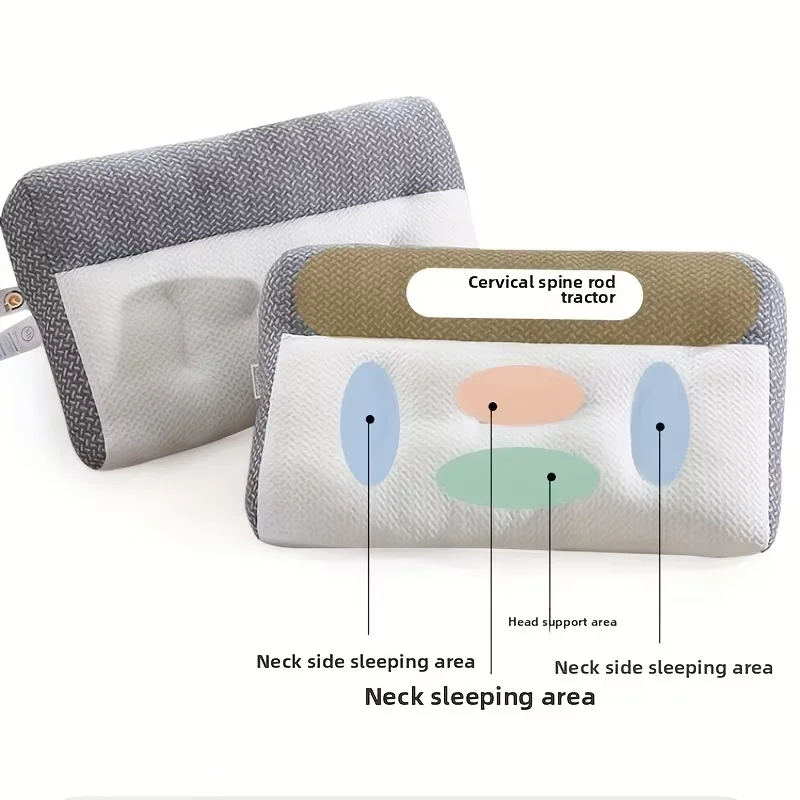 وسادة لتقويم العظام لدعم الرقبة ومساعدة النوم، وسادة منخفضة مريحة، مناسبة للعائلات والمهاجع والفنادق #5
