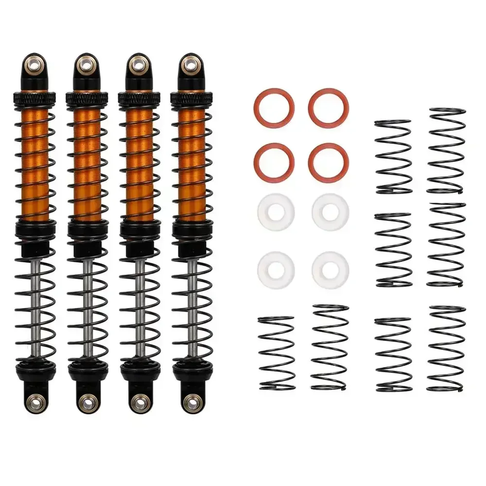 Amortecedor de suspensão de óleo de metal, 4 unidades, rocha, 70mm 80mm 90mm 100mm 110mm 120mm para scx10 d90 wraith TRX-4 90046 rc carro