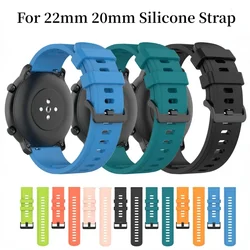 22mm 20mm Silicone Strap For Amazfit GTR/Stratos Original Bracelet Wristband For Samsung Galaxy Watch 3/Active 2/Huawei Watch 3
