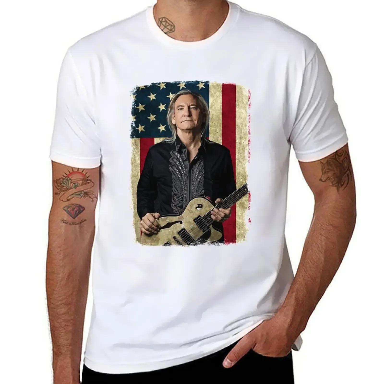 graphic tees customizeds T-shirt men heavyweight Special Present Concert Joe Walsh Vintage American Flag Legend T-Shirt shirts