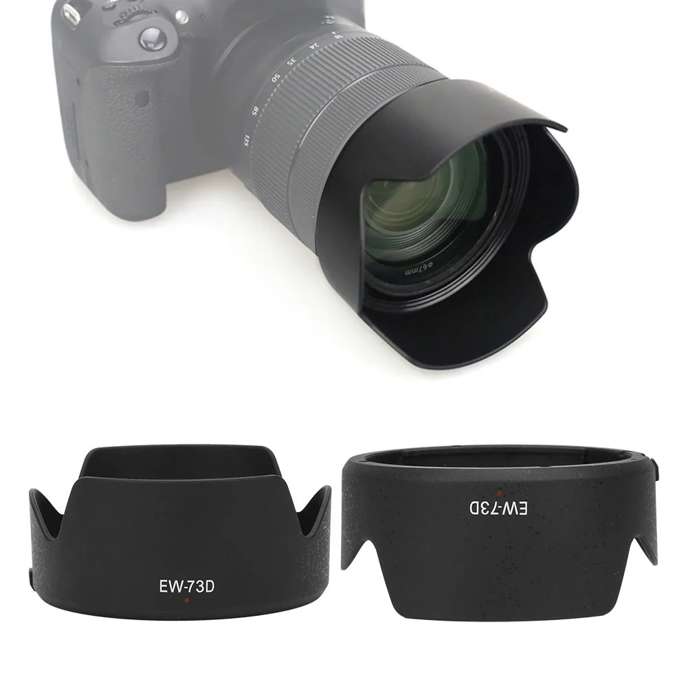 Camera Lens Hood EW-73D Quality Plastic Camera Lens Hood Shade for Canon EF S 18-135mm f / 3.5-5.6 IS USM Lens Hood Lens Shade