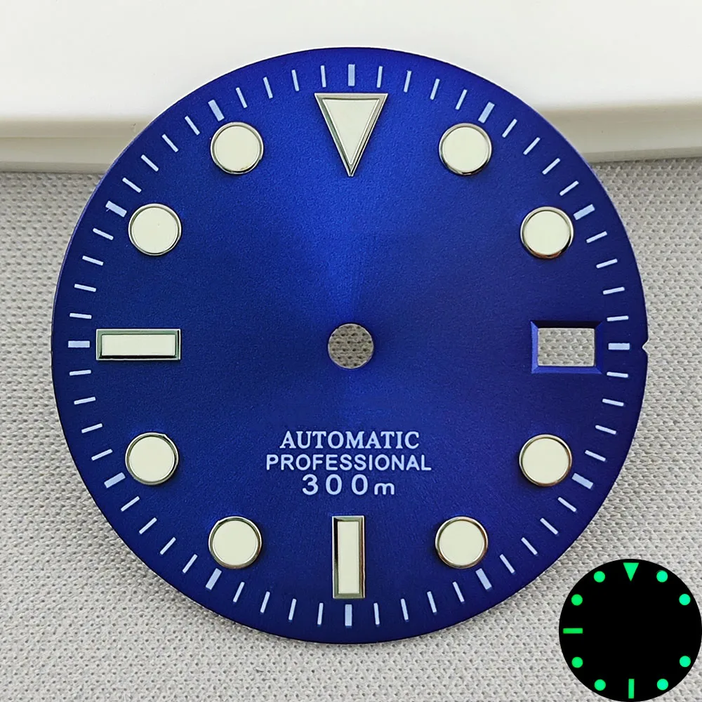 28.5mm NH35 dial S dial green luminated dial suitable for NH35 movement watch accessories