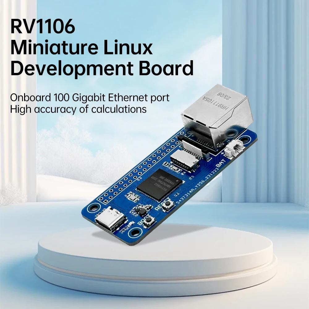 Linux Architecture Development Board, 256MB Flash, 100Mbps Porta Ethernet, Inteligência Artificial Demo Board, RV1106 RISC-V