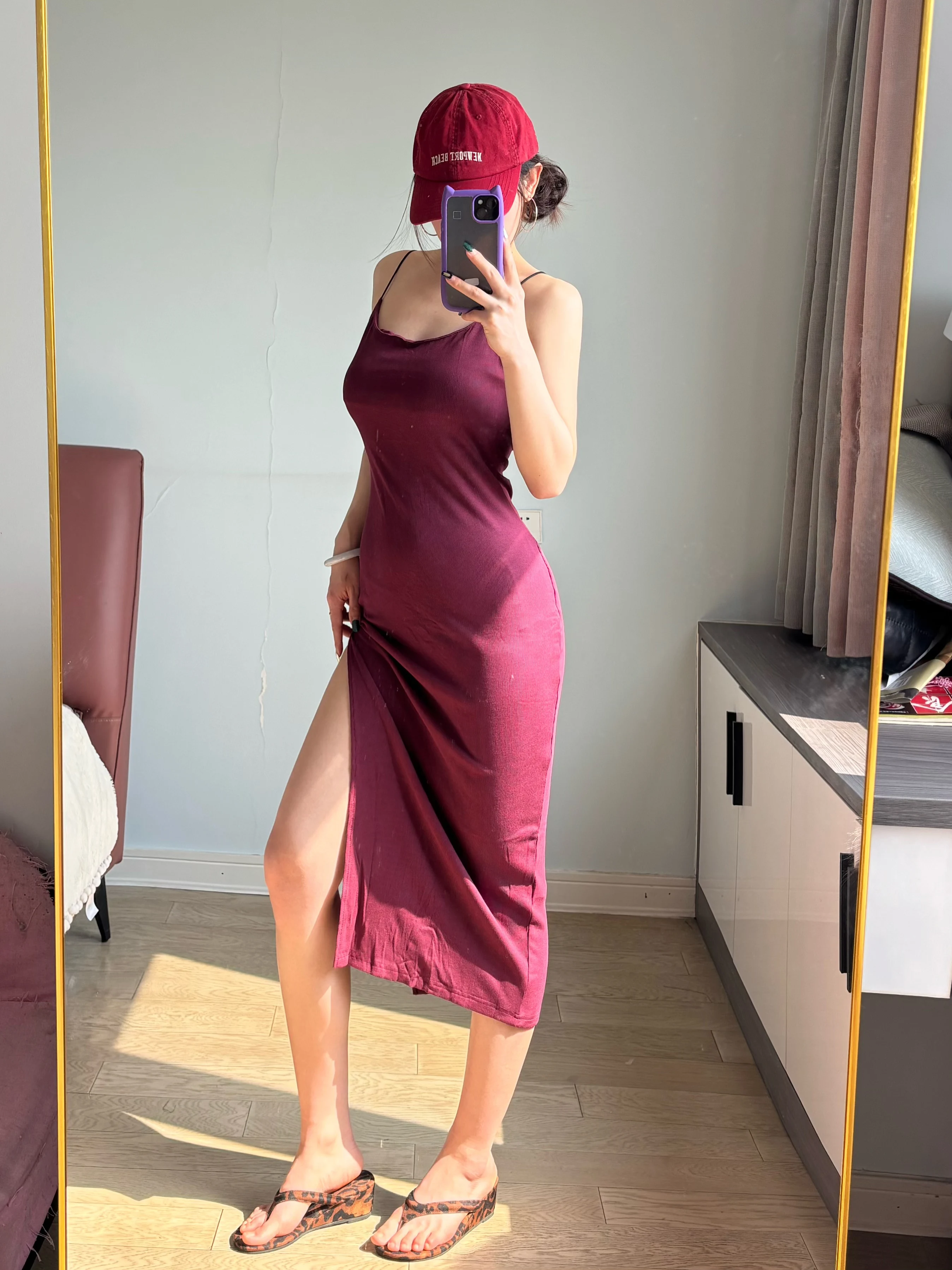 Split Summer Sling Solid Color Dresses for Women Sexy Dress Sleeveless Bodycon Y2k Dress