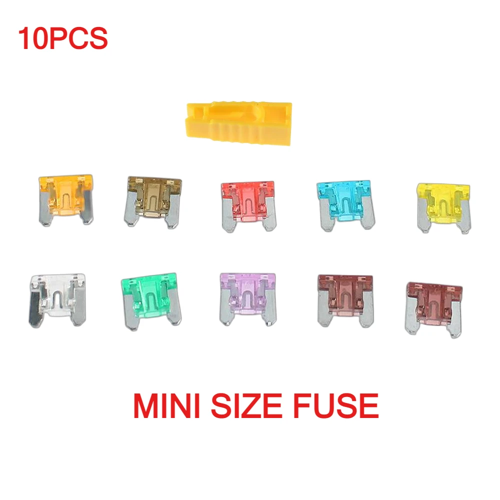 

10pcs Micro Car Fuses Automotive Blade Type Mini Fuse 5A 7.5A 10A 15A 20A 25A 30A 35A 40A Auto Blade Type Fuse Set with Clip