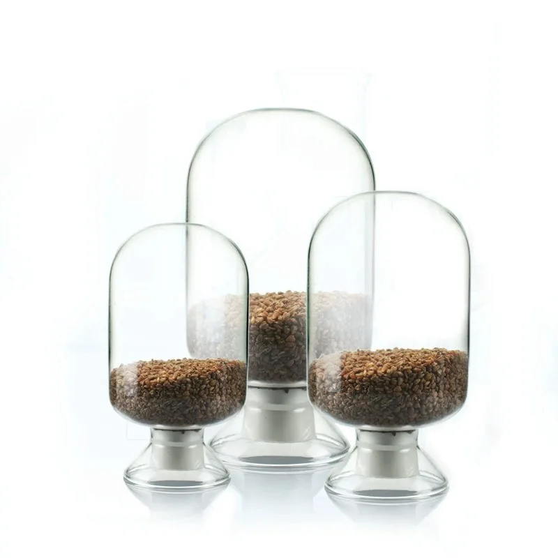 125/250/500mL Glass Cone Bottle Seed Specimen Display Conical Heart Form with Rubber Stopper Laboratory Round-headed