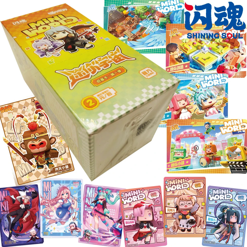 

SHINING SOUL Genuine Mini World Collection Cards for Children Game Colorful Style Charm Pixel Characters Cards Hobbies Gifts