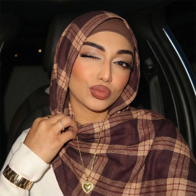 Damen Aquarell Hijab Schal Bandana Stirnband Vintage Luxus Strand 180cm Langes Taschentuch Bohème Muslimische Accessoires 2026 – Detail 4