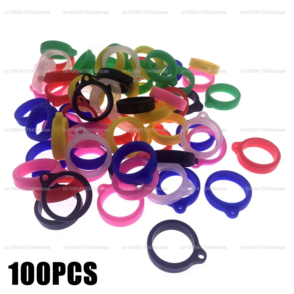 

100Pcs New Universal Anti-Lost toothbrush Pen Necklace Lanyards Ring Portable Anti-drop Silicone Ring Lanyard Holder Soft Hoop