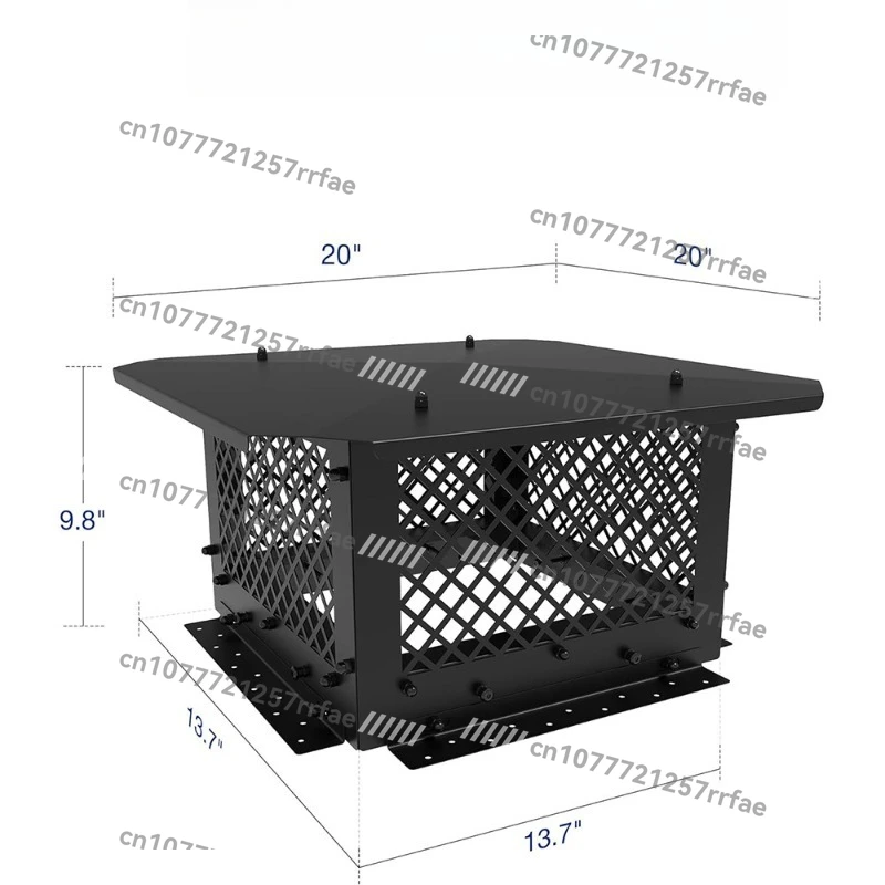 Rainproof Chimney Ventilation Cover with Plate, Weatherproof Roof Vent Cap, Durable Smokestack Protector