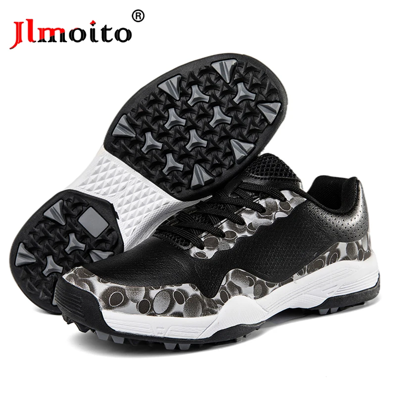 

2022 Summer Women Waterproof Golf Shoes Men Non-slip Golf Sneakers Breathable Golf Training Sport Shoes Black Spikes Golf Shoes