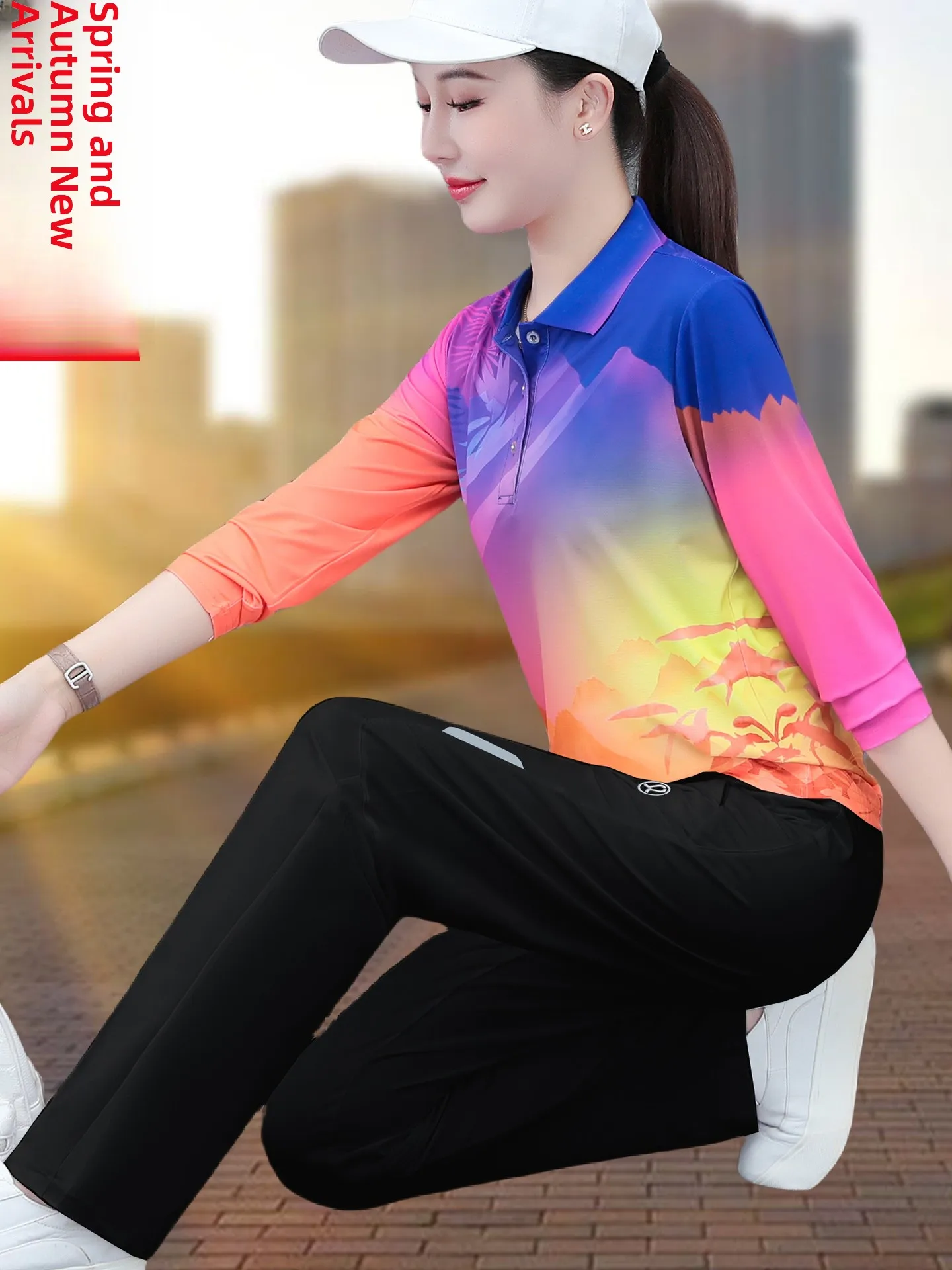 

Комплект спортивной одежды Qui Dry для женщин: весенне-осенний, с длинным рукавом, дышащий, повседневный, из двух предметов, для бега, фитнеса и отдыха на природе