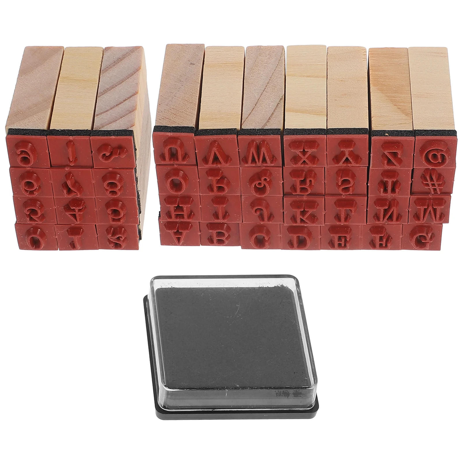 40 Pcs Alphanumeric Stamp Scrapbooking Stamps Vintage Wooden Craft Letters Seal