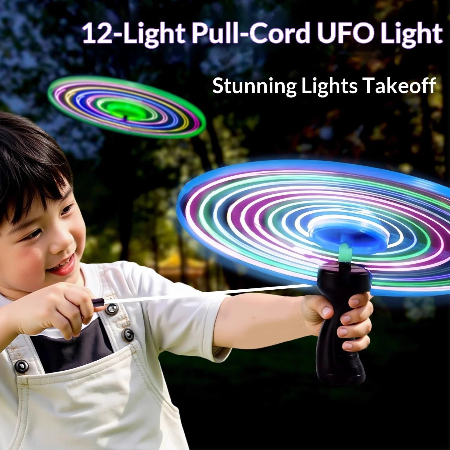 

Летающая тарелка на веревочке, большой размер, 12 светодиодов, светящаяся, утолщенная, мигающая, летающая игрушка-фея, подарок для детей, для уличных мероприятий и вечеринок