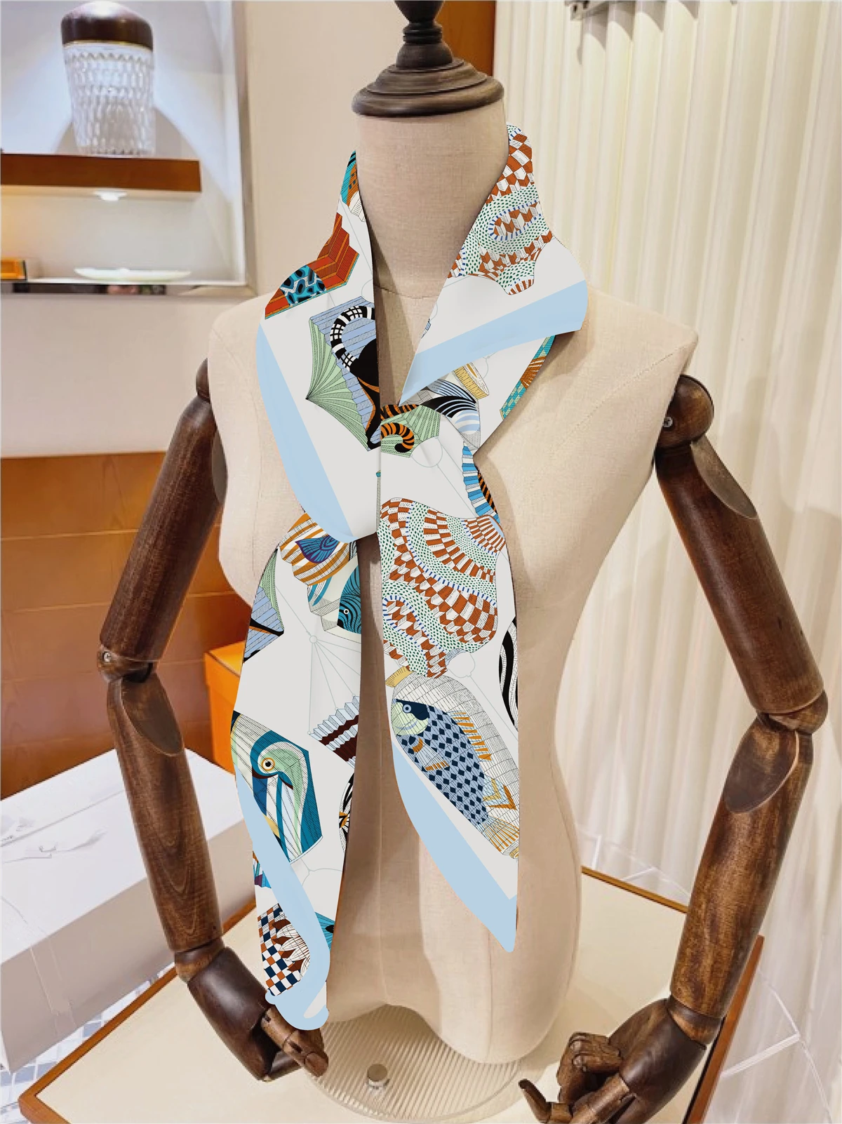 90 cm Böhmischen Stil Twill Seide Schal Schal 2024 Marke Platz Schal Frauen Hijab Luxus Bandana Foulard Halstuch Kopf schals – Detail 24