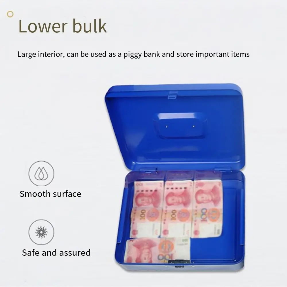 صندوق نقود صغير/كبير بقفل مزدوج الطبقة صندوق تخزين آمن مع غطاء صينية مفتاح قفل/صندوق أموال معدني بكلمة مرور #1
