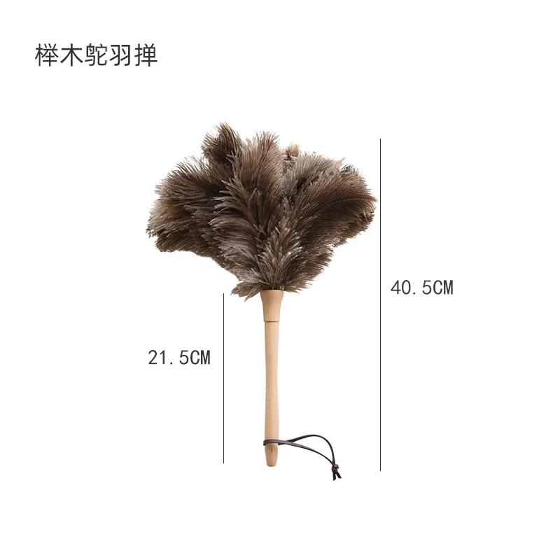 Feather Duster Gray White Ostrich Feather Duster Household Dust Remove Brush Dust Sweeping Artifact No Lint