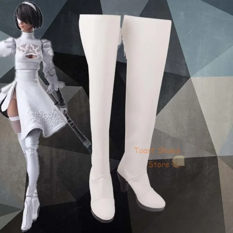 Anime NieR: AutomMi2B Cosplay Boots, Comic Anime Game for Con, Halloween Party Costume, Prop Shoes, Cool Style