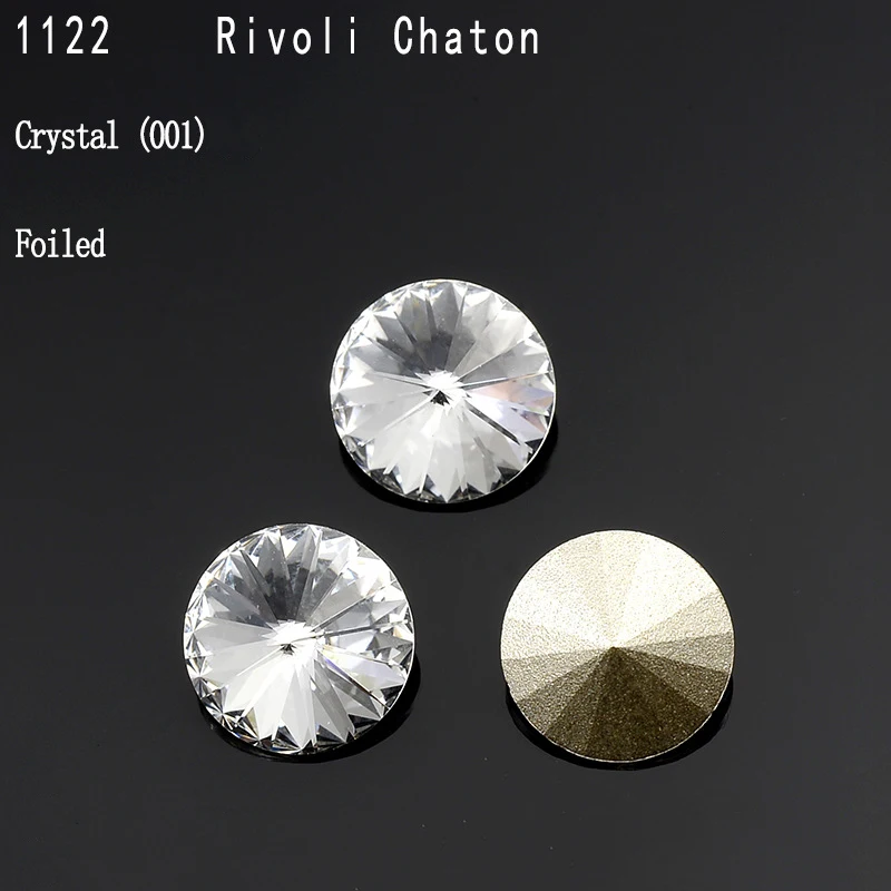 (1 Piece) Original from Austria 1122 Rivoli Round Stone (No Hole) Foiled Rhinestone for DIY Jewelry Making Nail Art Decoration