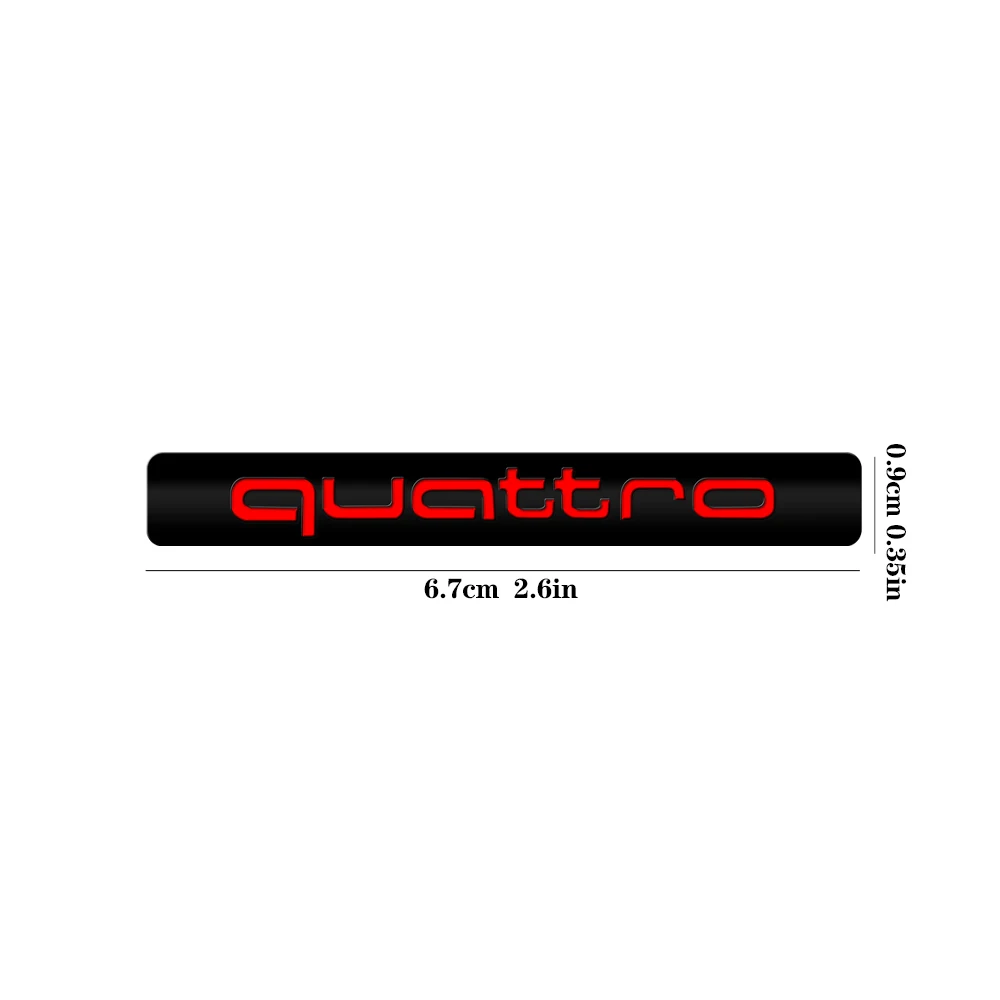 1 Stück 3D ABS Auto QUATTRO Emblem Karosserie Heck Kofferraum Fenster Aufkleber Abzeichen Dekoration Aufkleber Auto-Modifikation Zubehör für Audi Logo