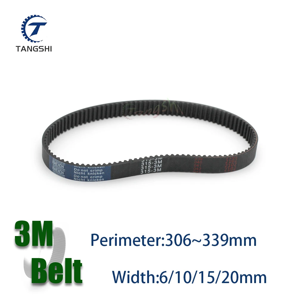 

HTD 3M Closed Loop Rubber Timing Synchronous belt width 6/10/15/20mm Length 306/309/312/315/318/321/324/327/330/333/336/339mm