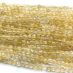 Natural Citrine Faceted Irregular Cube Small Beads For Jewelry Making 06828