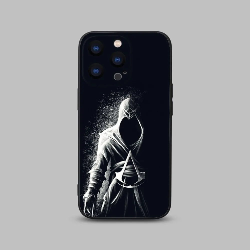 A-Assassins Game Creed Phone Case For iPhone 15,14,13,12,11 Plus,Pro,Max,XR,XS,X,7,8 Plus,SE,Mini Black Silicone Soft