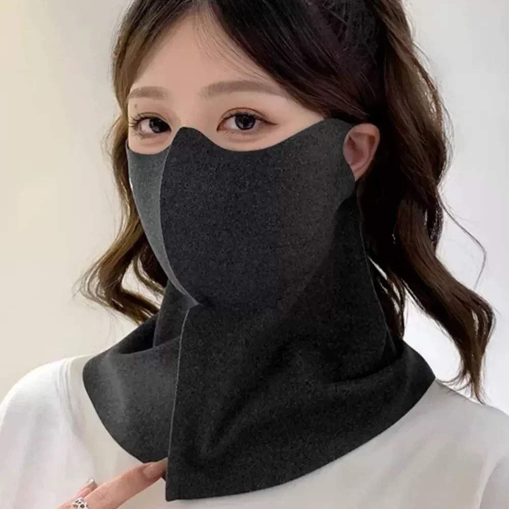 Bib Women's Autumn and Winter Korean Ear-mounted Masks Keep Warm Neck Protection Neck Cover Wild Scarf Thickened Windproof Mask