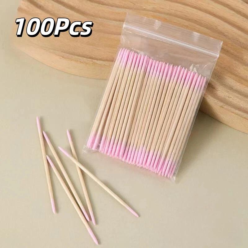 100/500Pcs/Bag Nail Polish Remover Sticks Disposable Gel Nail Cleansing Swabs Nail Art Cleaning Stick Manicure Tool ﻿