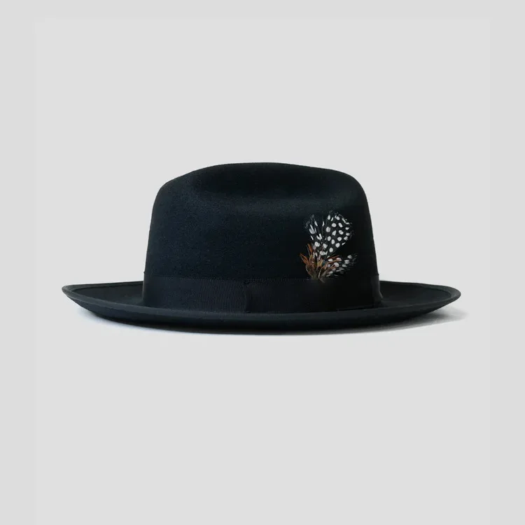 

Wool Hat with Fashionable Ribbon and Feather Decoration, Sheep Felt Hat