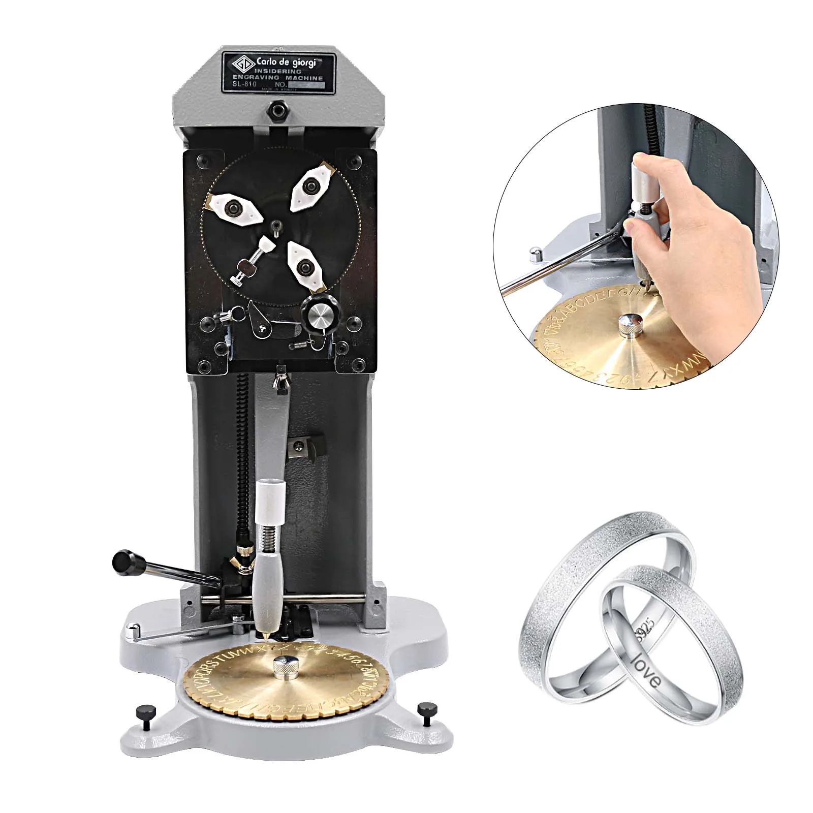 Manual Inside Ring Engraving Tool Metal Ring Marking Cutter Letters Numbers Jewelry Engraver for Jewelry Making Craft Tool