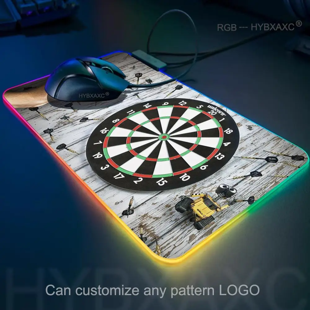 

Mouse Pad RGB Gaming DARTS Dart Board Arrow Target Beautiful Mouse Pad HD Gamer Large LED Light XXL MousePads PC Computer Carpet