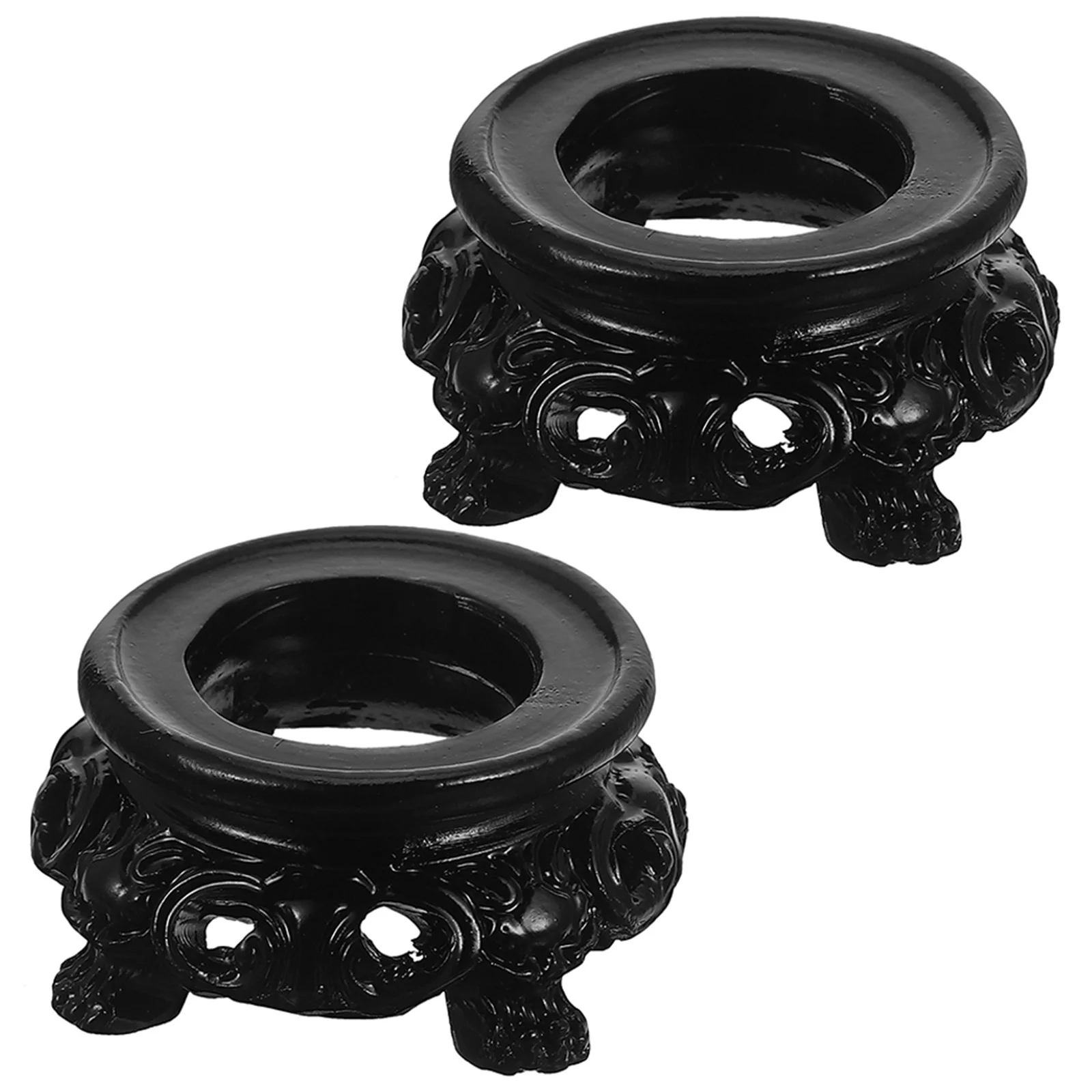 

2pcs Resin Crystal Ball Decorative Stand Hollow Base Pedestal For Gemstone Sphere Snow Globe Display Holder Home