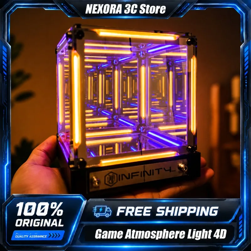 

New Electronic Game Desktop Technology Atmosphere Light 4D Space Hypercube Creative Desktop Night Light Game Gifts